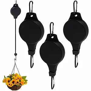 Гачки-підвіси для квітів Набір 3 шт. регульовані Чорний - Фото 1