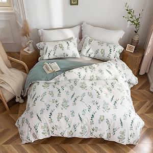 Постільна білизна MILDLY 135 x 200 см Бавовна, Комплекти постільної білизни з малюнком рослин, Зелений (Catharina). Включає 1 підковдру 135 x 200 см та 1 наволочку 80 x 80 см - Фото 1