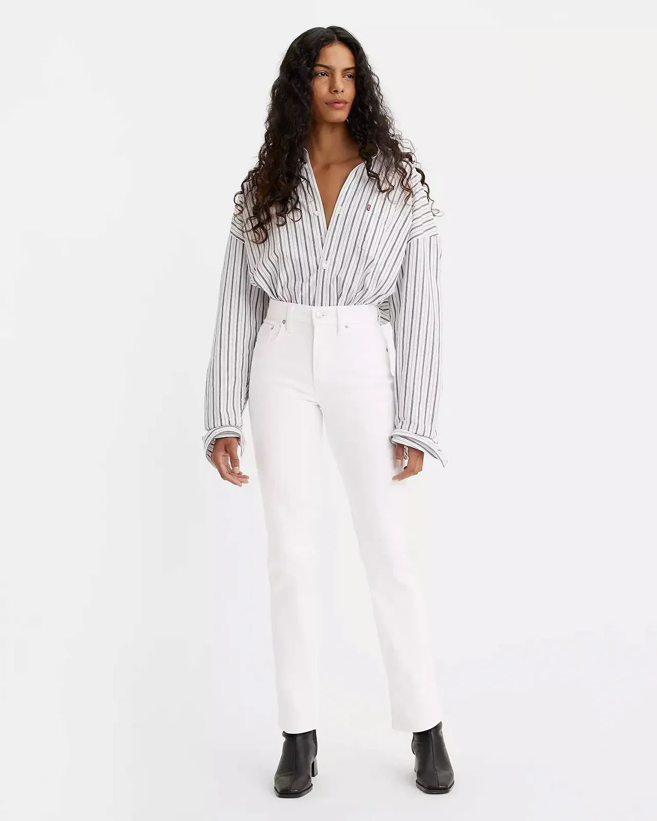 Жіночі джинси Levis - 724 High Rise Straight Western White  - 27 30, фото №5 Жіночі джинси Levis - 724 High Rise Straight Western White  - 27 30, фото №5