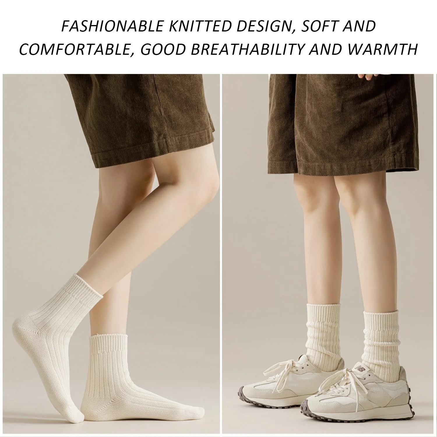 3 пари теплих шкарпеток до литки, однотонні, фото №5