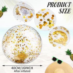 М'яч надувний Thinp з блискітками, 2 шт, прозорий synthetic.ua - Фото 1