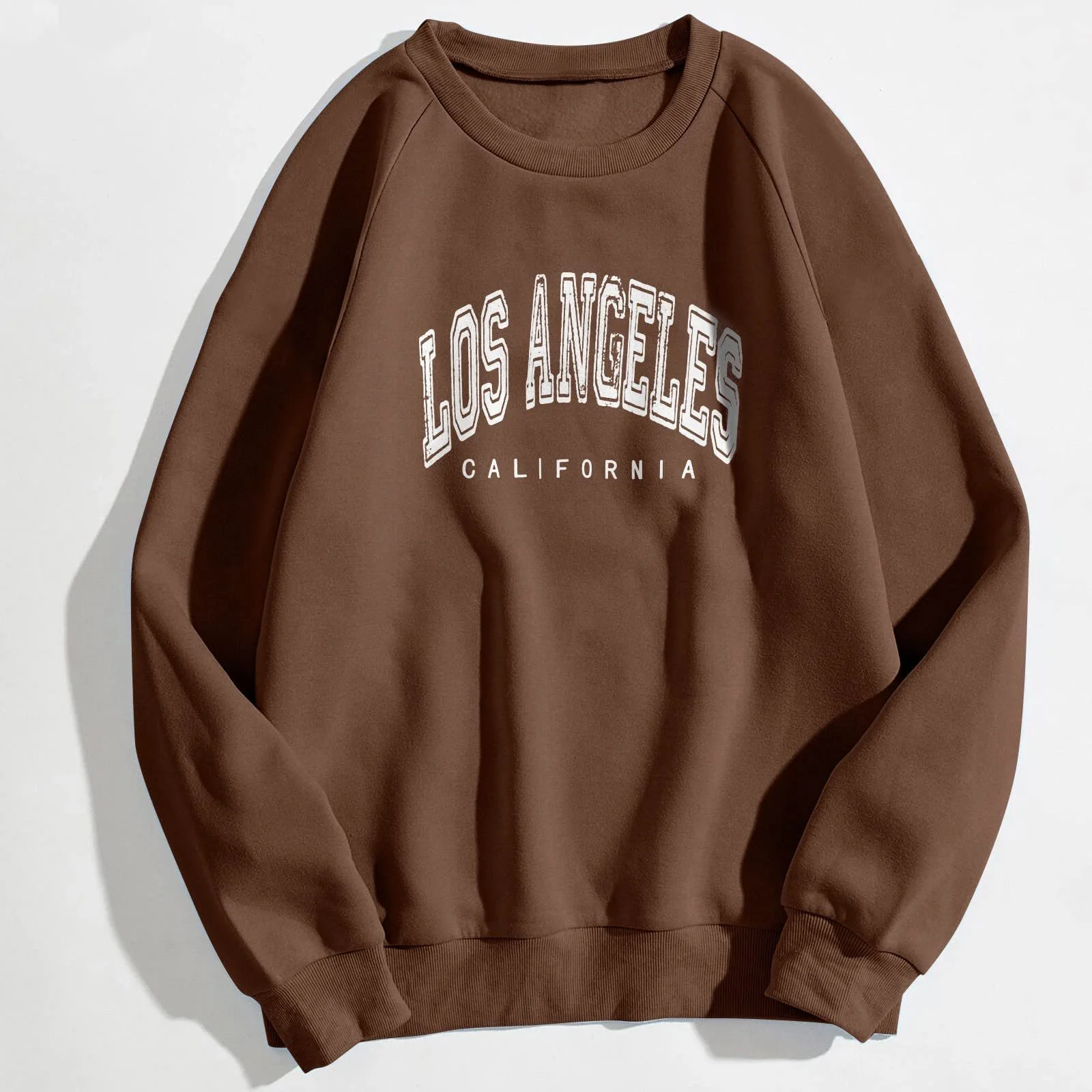 Женский свитшот Los Angeles California College, круглый вырез, однотонный, с буквами, фото №4