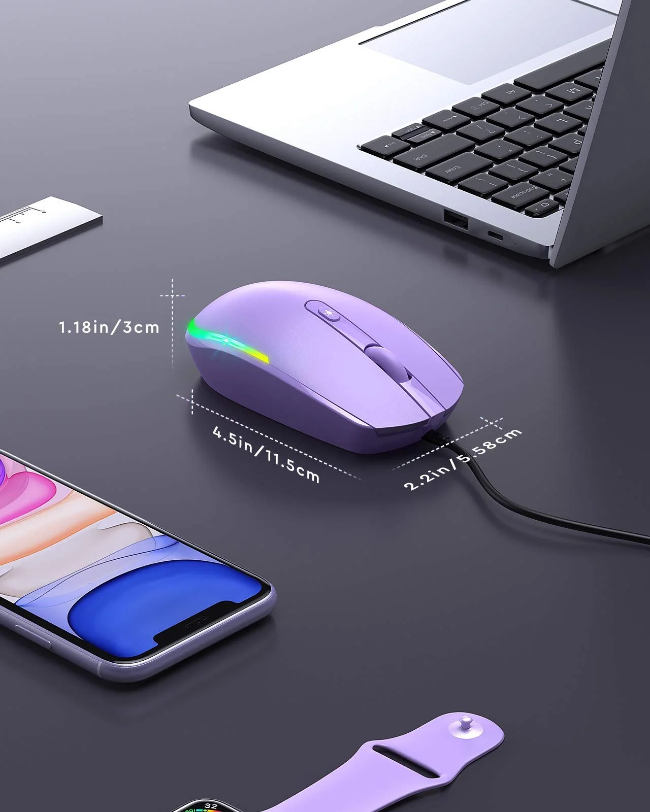 Дротовая мышь Seenda 1600 DPI USB, фиолетовая, фото №6 Дротовая мышь Seenda 1600 DPI USB, фиолетовая, фото №6