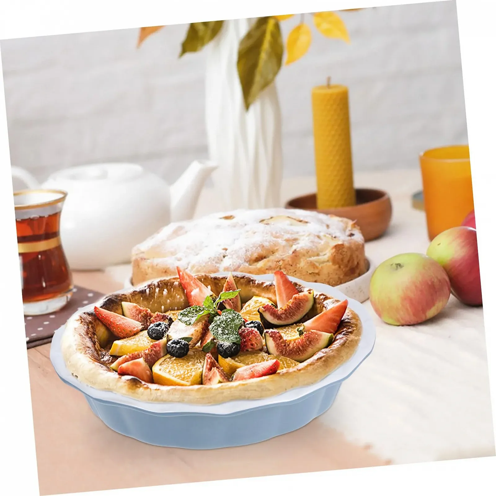 Форма для запекания Cabilock керамическая с волнистым краем глубокая круглая термостойкая., фото №6