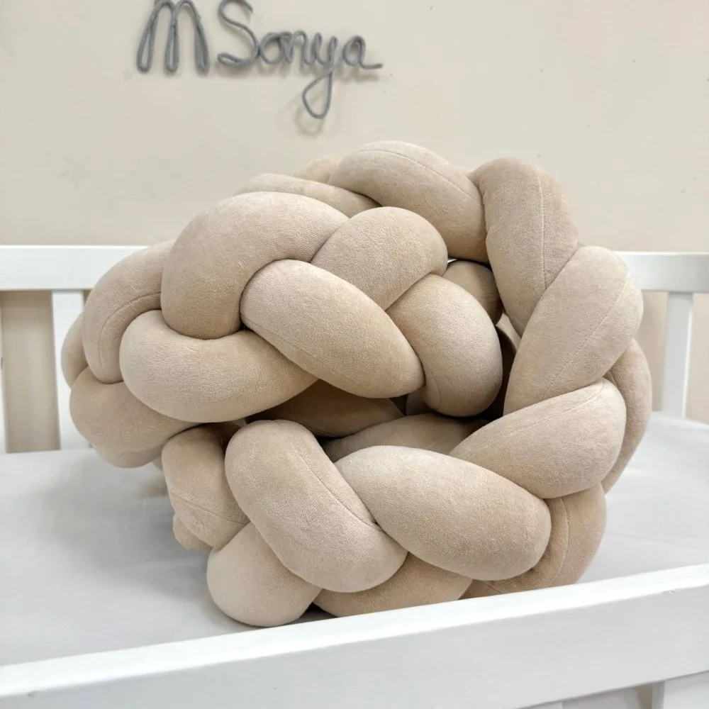 Бортик-коса бежевий 360 см на всі сторони ліжечка, фото №4