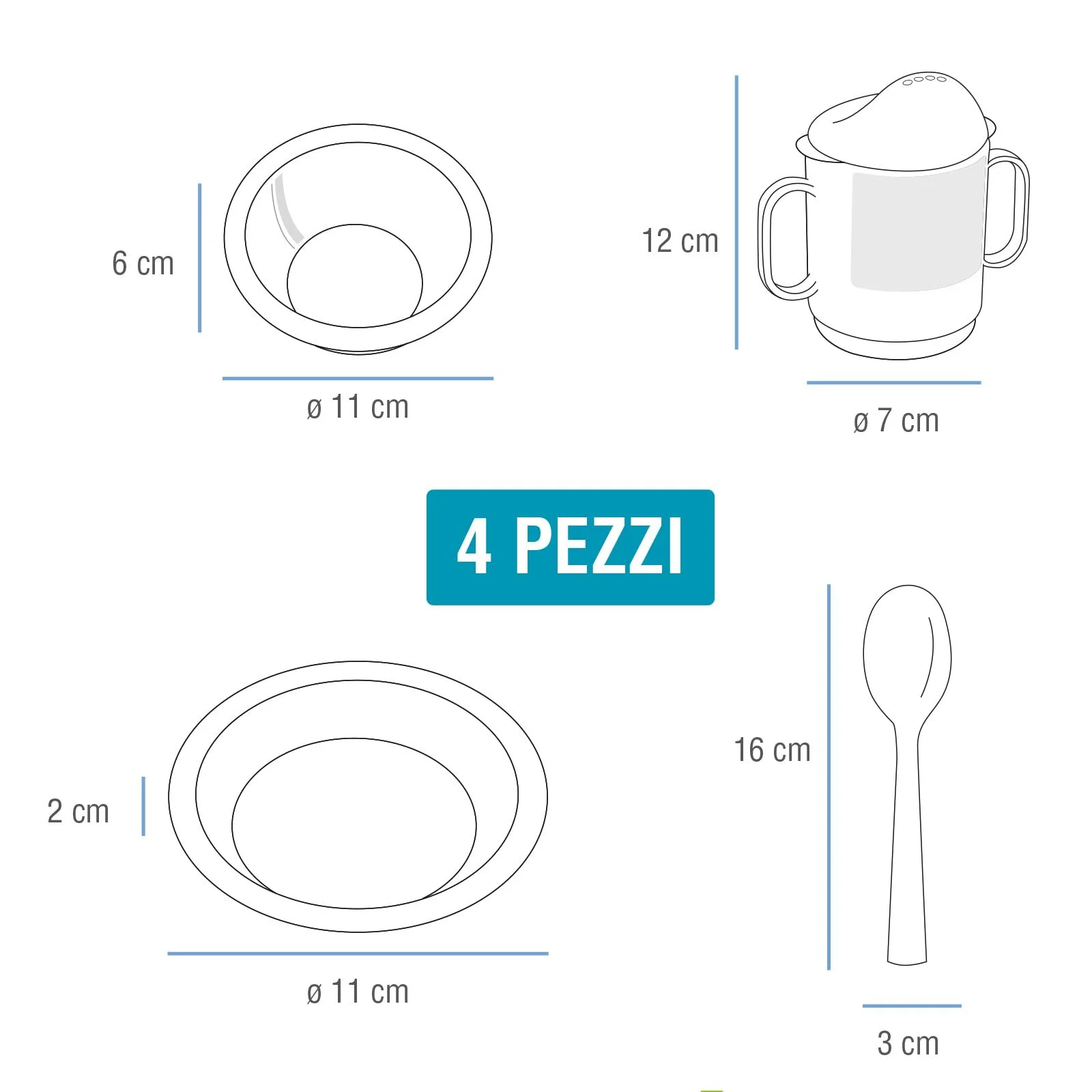 Набор посуды Cosmoplast Funky Lion Белый, фото №6 Набор посуды Cosmoplast Funky Lion Белый, фото №6