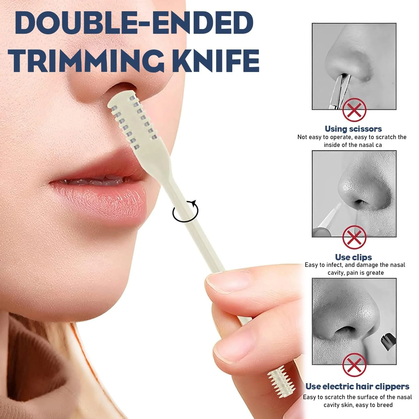 Набор SoeUyd 5 Нож для волос в носу 2-в-1 Двойной с двусторонним лезвием, фото №6