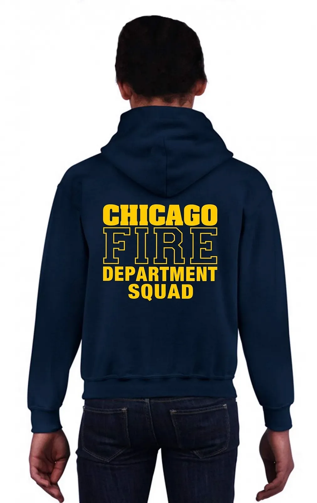 Худі feuer1 Chicago Fire Dept. Squad Дитяче Темно-синє Жовте, фото №1
