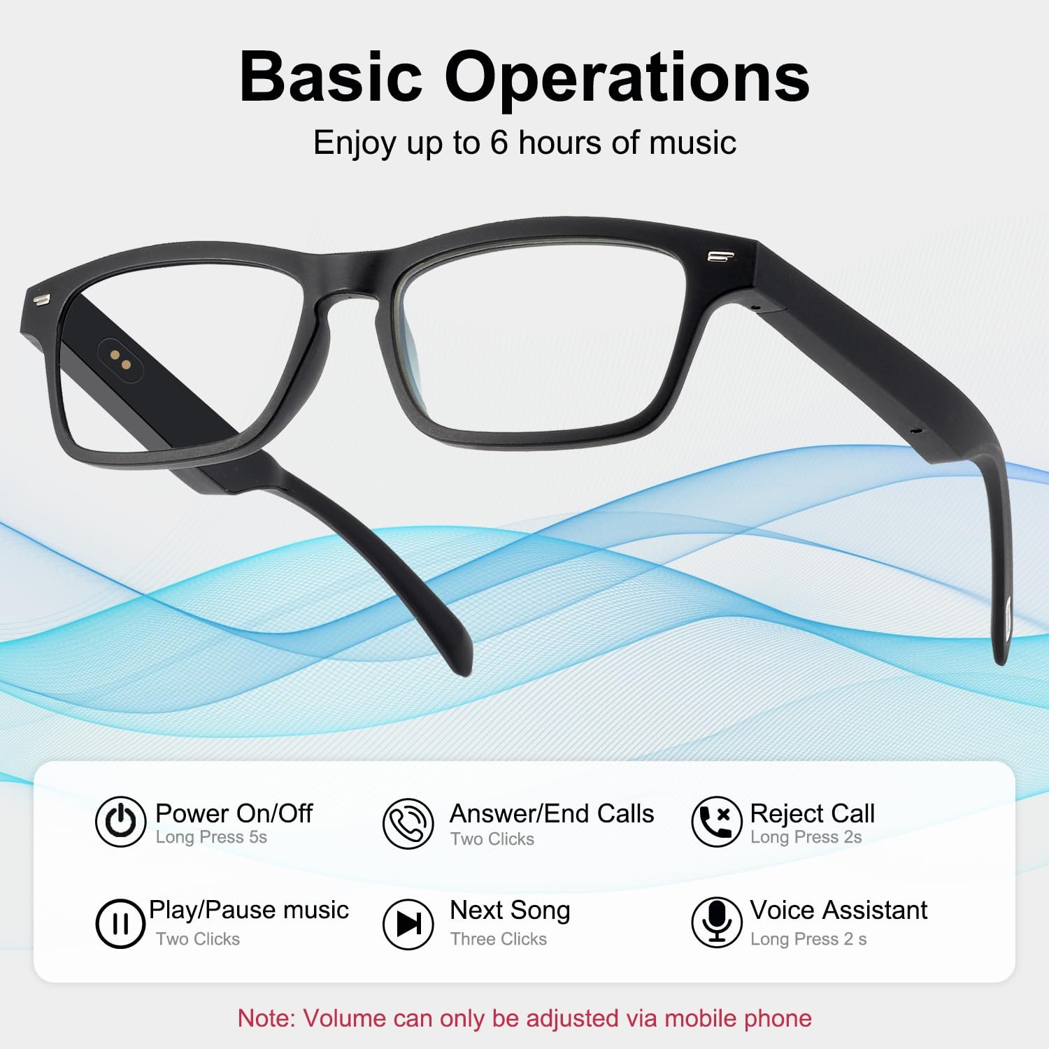 Розумні окуляри Bluetooth AI з підтримкою понад 160 мов, лінзи, фото №5