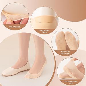 Носки MANZI Женские невидимые нейлоновые носки-подследники, 34-41, дышащие тренировочные носки с нескользящим силиконом, черный, телесный цвет synthetic.ua - Фото 1