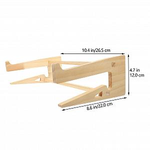 Підставка для ноутбука дерев'яна FRCOLOR Компактна та стабільна Ергономічна для пристроїв, збільшує висоту екрана для спини, полегшення зап'ястя для столу та офісу synthetic.ua - Фото 1