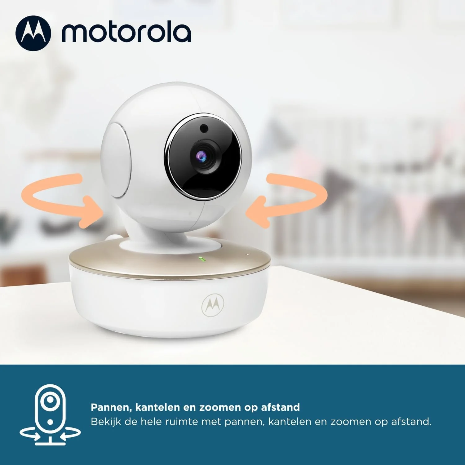 Дитяча відеоняня з монітором 5'' Motorola VM50G Wi-Fi Біло-золотий, фото №4