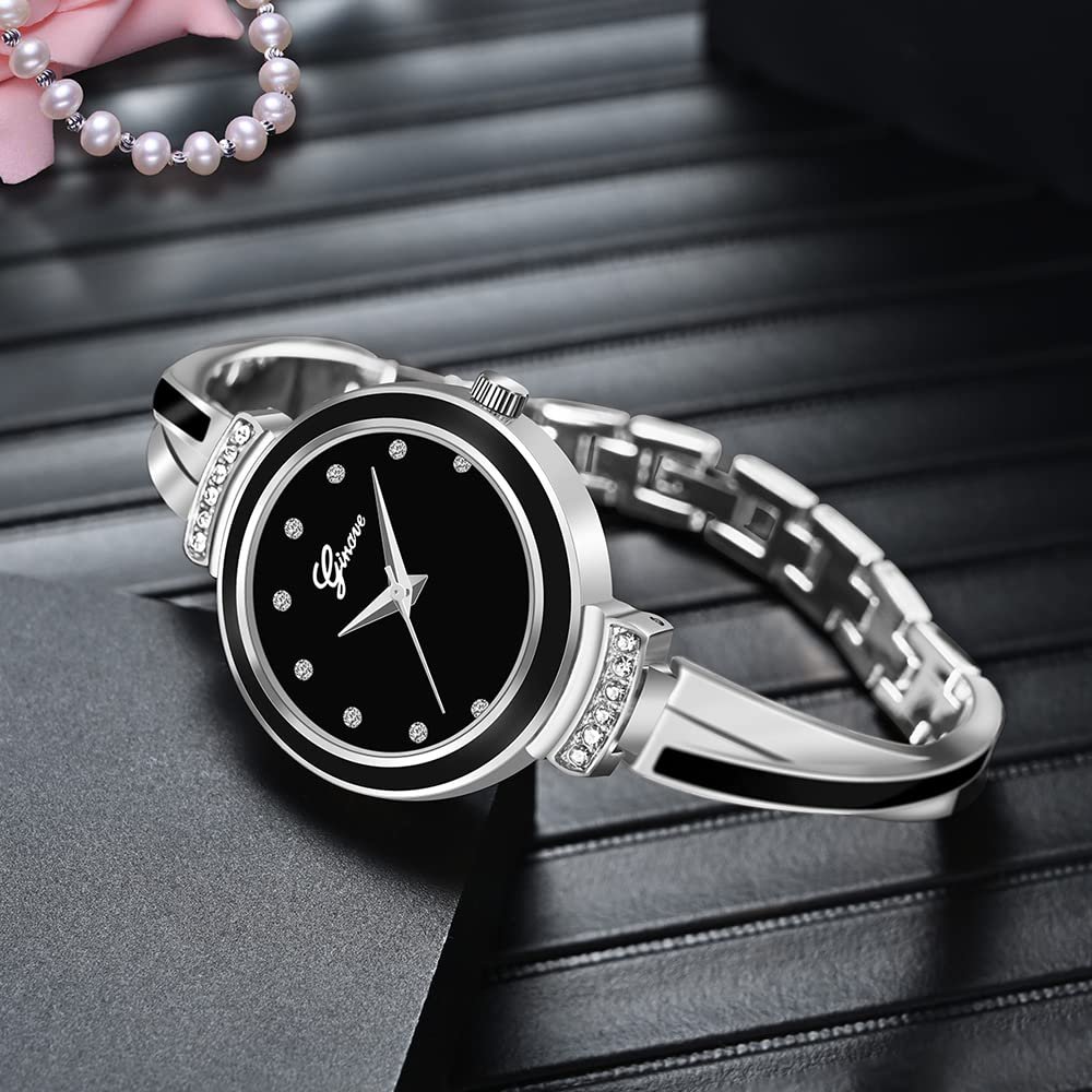 Набор: Женские Часы-Браслет JewelryWe из 4 штук, Аналоговые Кварцевые Часы, Металлический Браслет со Стразами, Хрустальный Браслет, фото №2 Набор: Женские Часы-Браслет JewelryWe из 4 штук, Аналоговые Кварцевые Часы, Металлический Браслет со Стразами, Хрустальный Браслет, фото №2