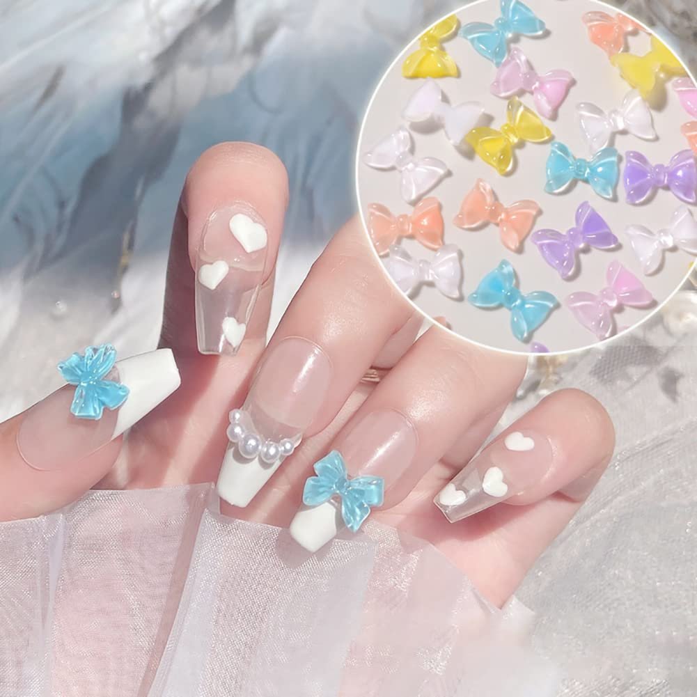 3D Підвіски для нігтів Різнокольорові з смоли Метелик Краватка-метелик 250шт, фото №4