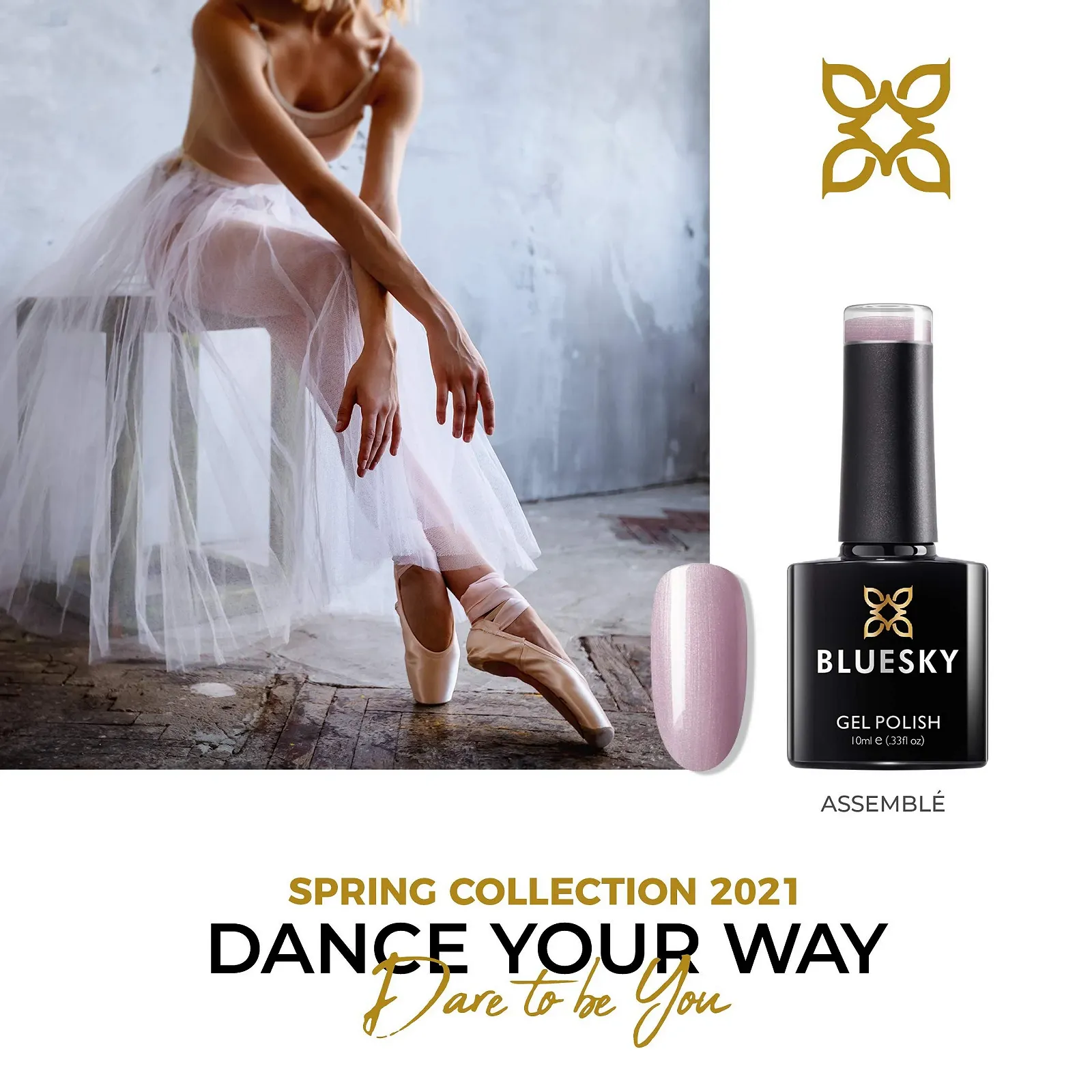 Гель-лак Bluesky Коллекция Spring 2021 Assemble Ss2109 10мл Розовый Фиолетовый Шиммер Металлик, фото №2