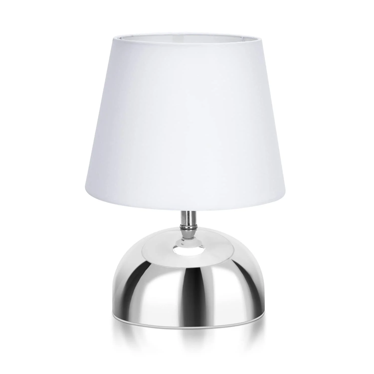 Настільна лампа Aigostar Металева основа Білий тканинний абажур E14, фото №1