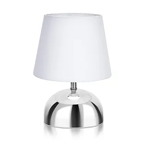 Настільна лампа Aigostar Металева основа Білий тканинний абажур E14 - Фото 1