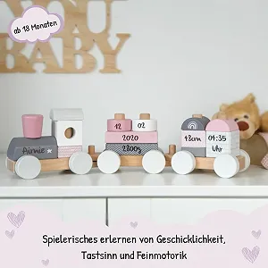 Дерев'яна залізниця KIDSLINO Рожева synthetic.ua - Фото 1