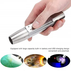 Ліхтарик UV Кишеньковий Сплав алюмінію та нержавіючої сталі 6 світлодіодів для виявлення флуоресценції synthetic.ua - Фото 1