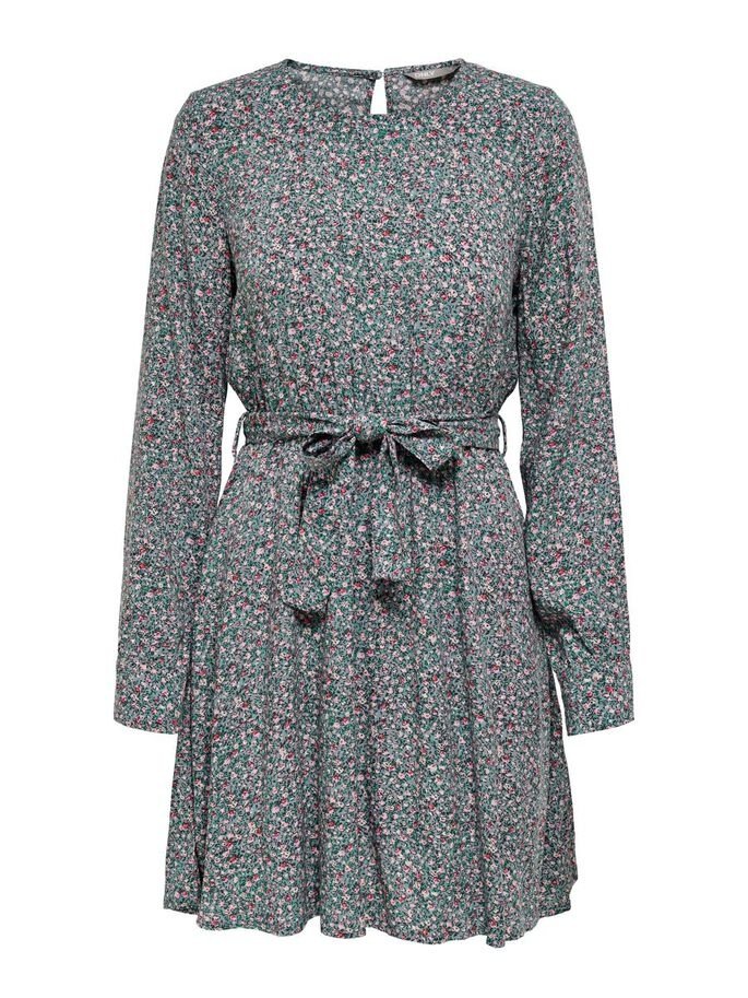 Сукня ONLANE LIFE L/S BELTED DRESS WVN 15242603-Stormy Sea-AOP:CURIOSA DITSY ONLY Сірий S, фото №3