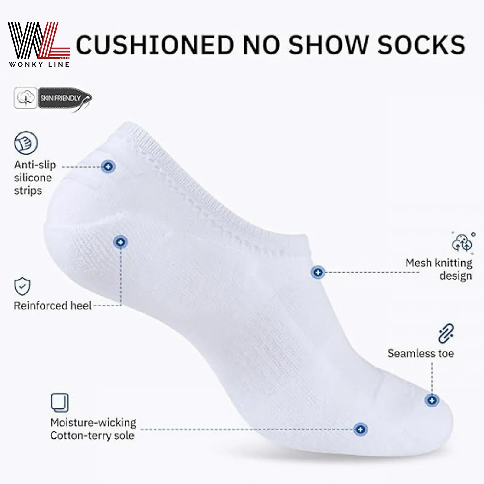 Шкарпетки No-Show Бамбукові 6 пар, Шкарпетки-сліди, фото №6 Шкарпетки No-Show Бамбукові 6 пар, Шкарпетки-сліди, фото №6