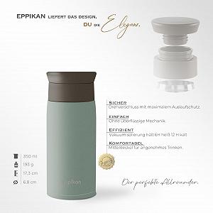 Термос eppikan EppiToGo з нержавіючої сталі 350 мл / 500 мл герметичний отвір 360° Зелена пудра (350 мл) synthetic.ua - Фото 1