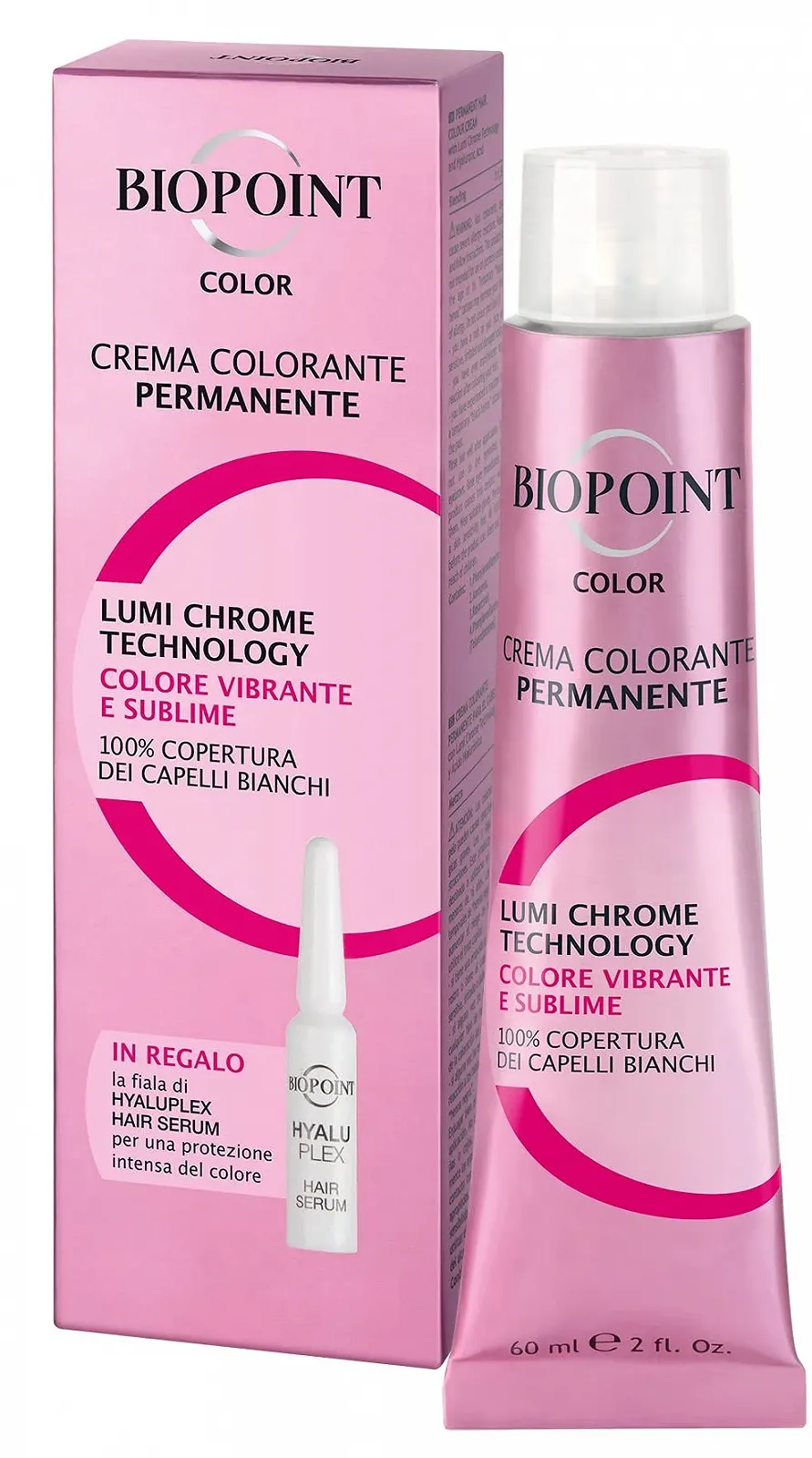 Фарба для волосся Biopoint Color Permanent з сироваткою Hyaluplex Ampoule, 60 мл, фото №1