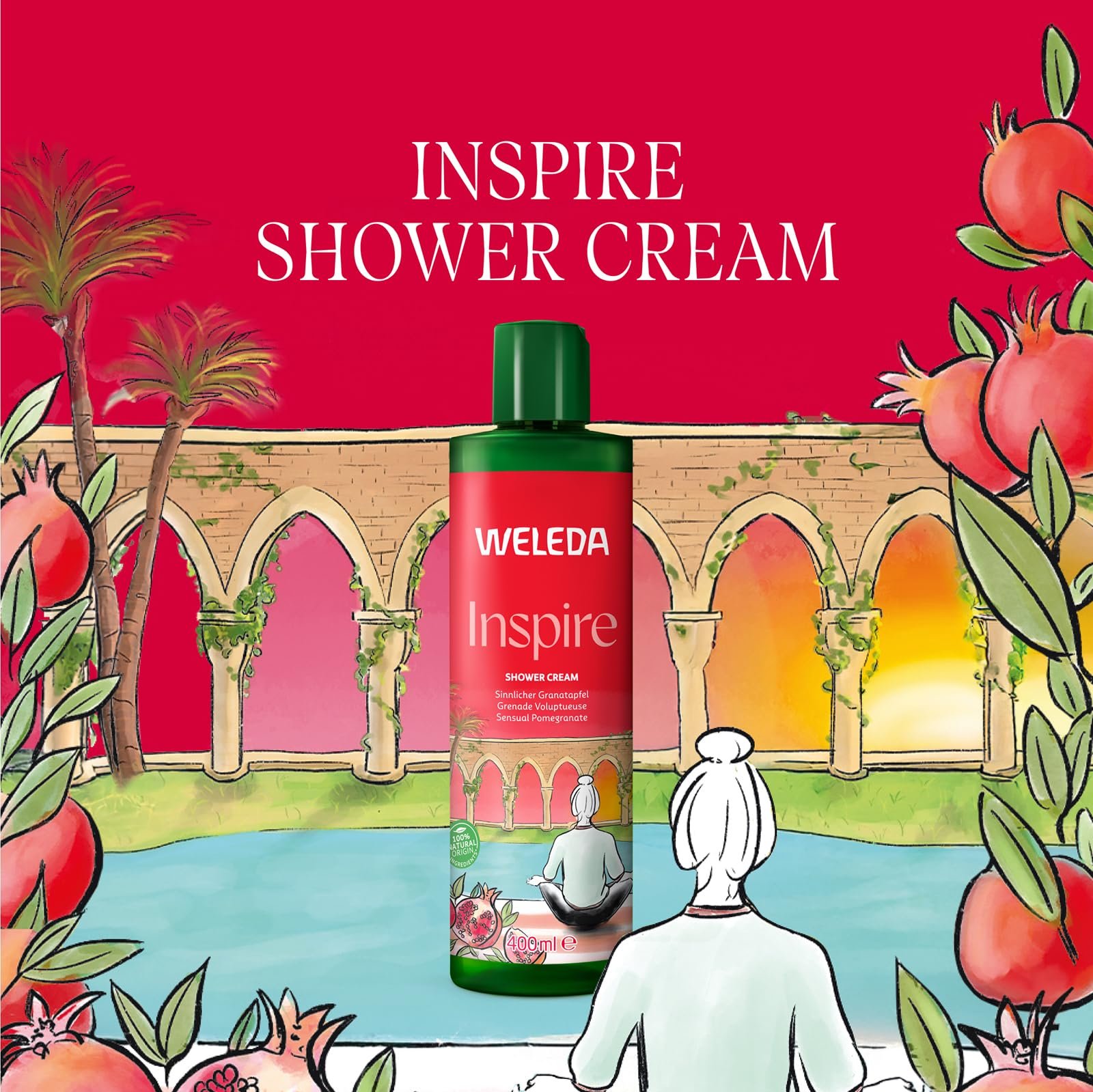 Гель для душу WELEDA Bio Inspire XL Vegan Pomegranate 400 мл, фото №2