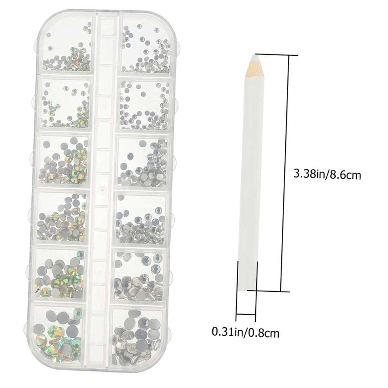 Стразы для ногтей FRCOLOR 2 набора Белый Костюм Белые Бриллианты Драгоценные камни для рукоделия Драгоценные камни для лица Стразы для ногтей Клей для массы Рукоделие Стеклянные стразы Кристалл 3D, фото №6