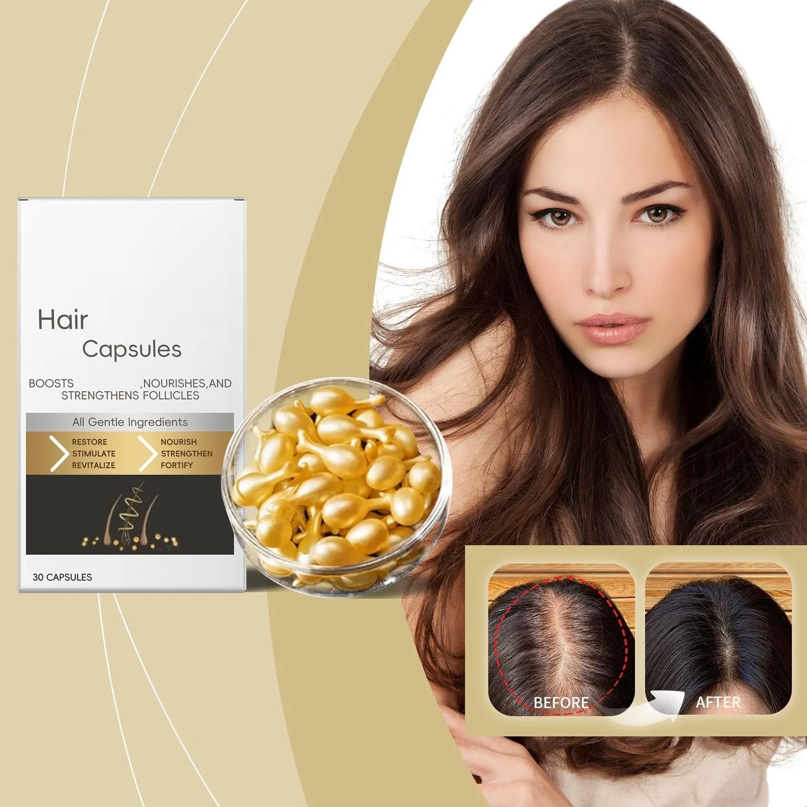Капсули для росту волосся з імбиром, капсули для відновлення волосся, фото №2