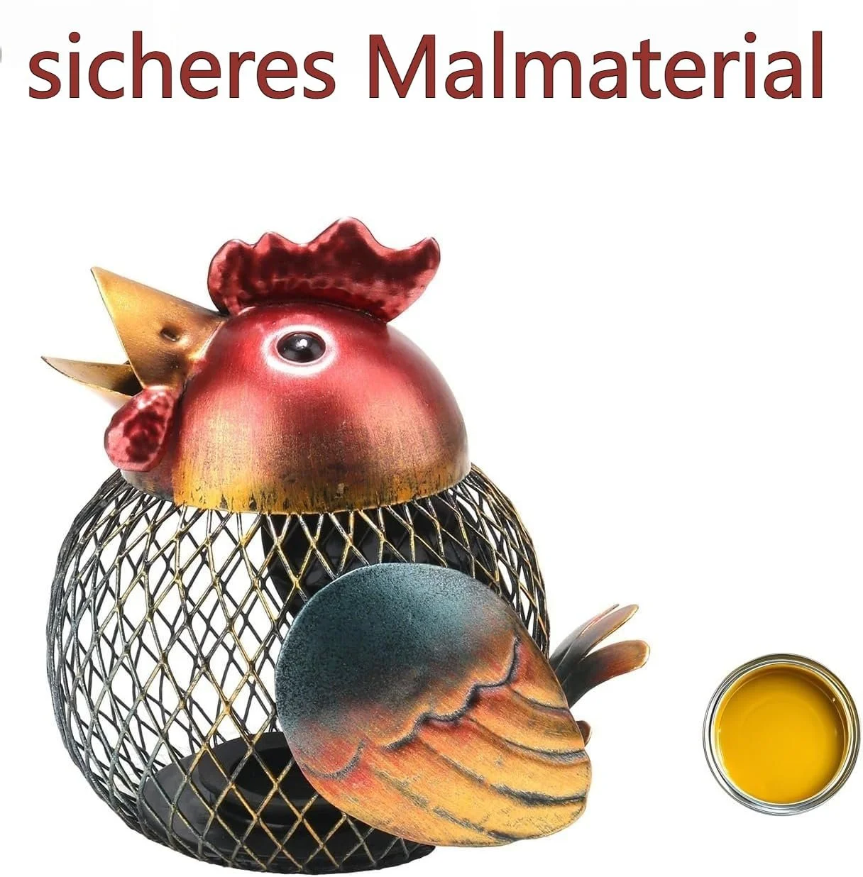 Скарбничка Mloarts Курка 5 дюймів металева вінтажна ручної роботи, фото №3