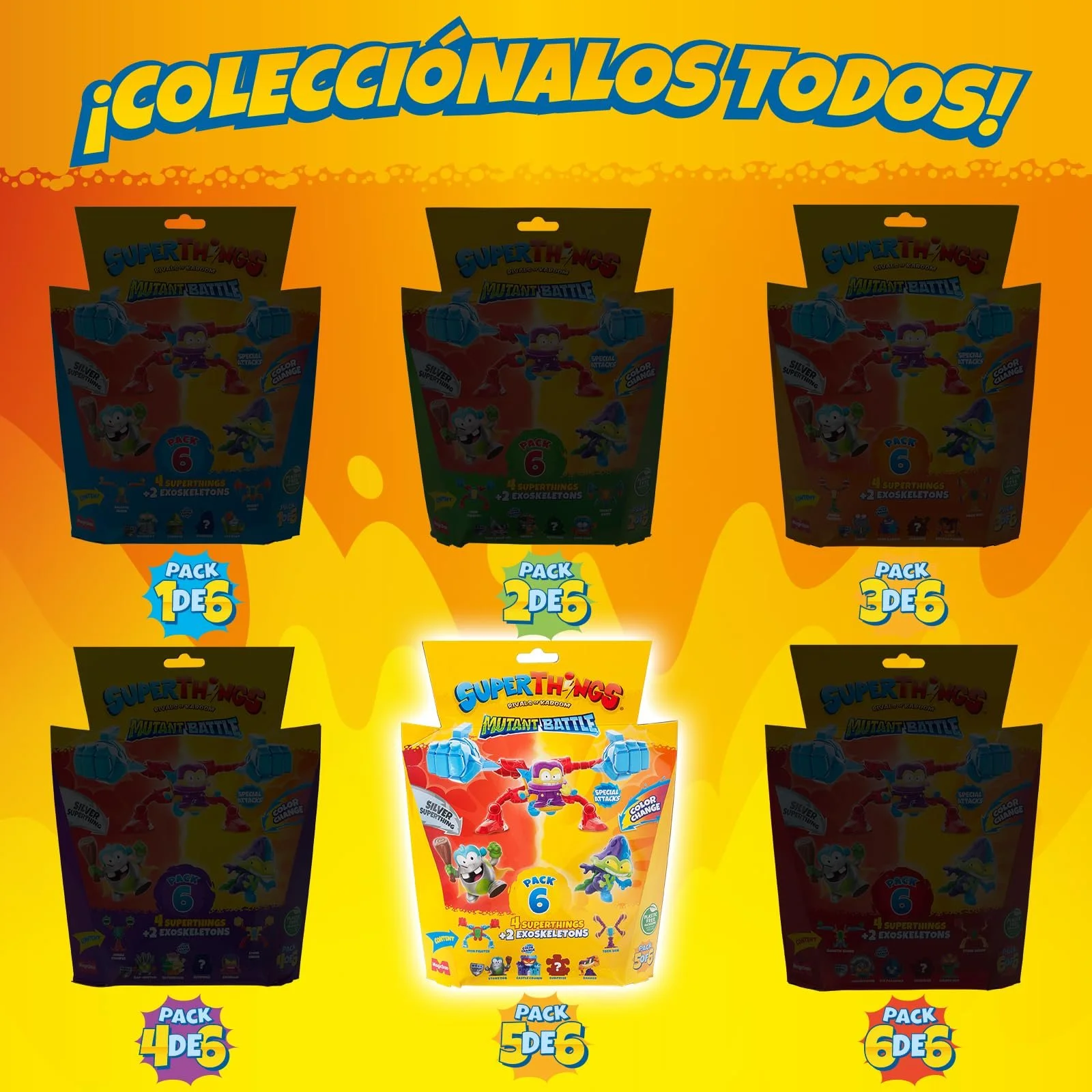 Ігровий набір Superthings Mutant Battle 6 Pack 4 фігурки та 2 екзоскелети, фото №3