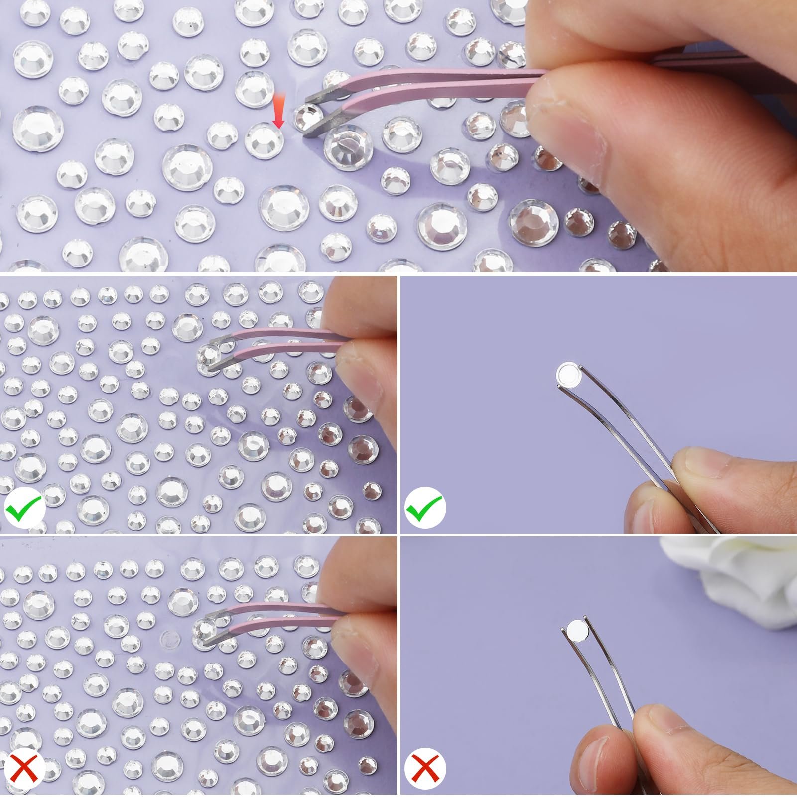 Стразы Круглые Серебристые 3/4/5 мм 646 шт, фото №5