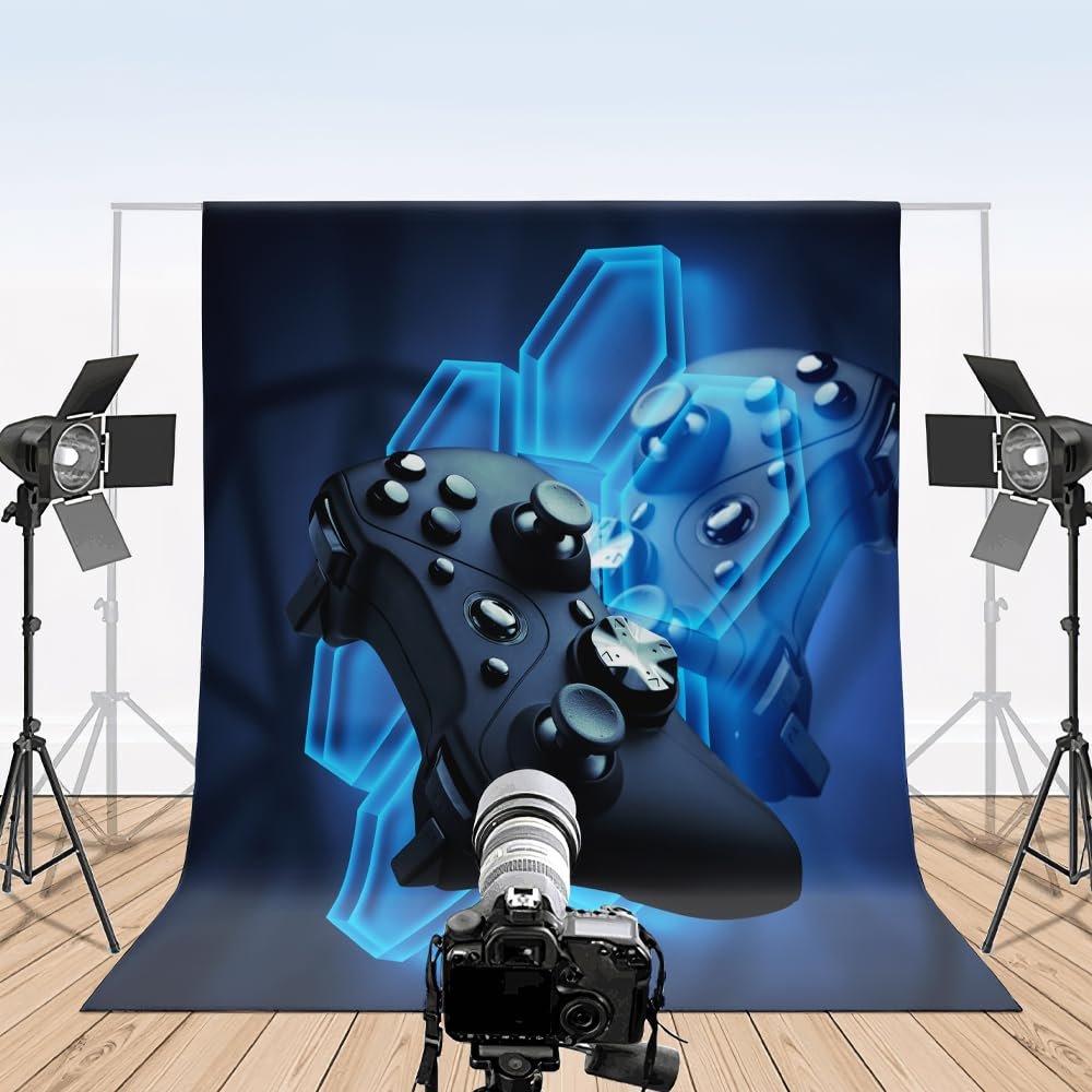 Постільна білизна Boqingzhu Gamer Gamepad Games Boys 135 x 200 см, синьо-біла, двостороння, з 3D принтом, з мікрофібри, з наволочкою 80 x 80 см на блискавці, фото №2