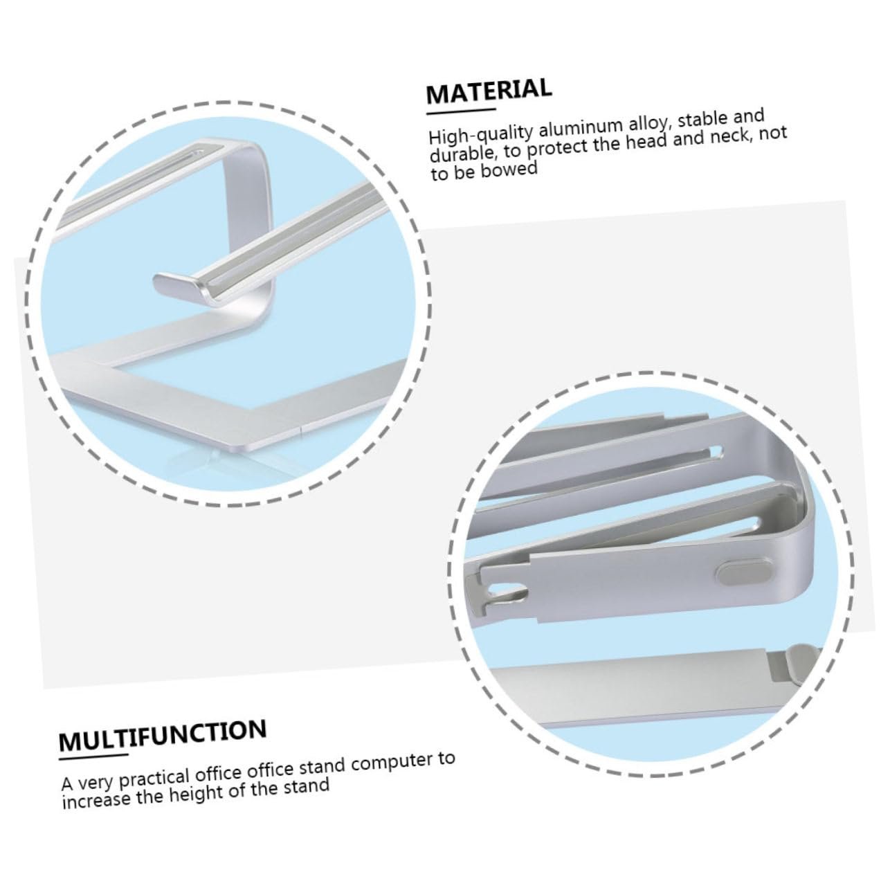 Підставка для ноутбука Holibanna Алюмінієва Знімна Регульована по висоті з вентильованим дизайном, фото №7
