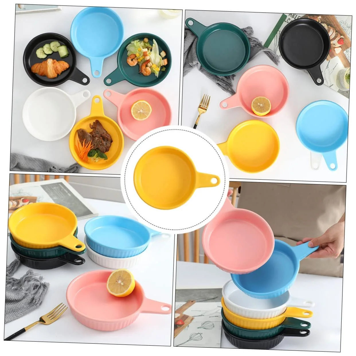 Форма для запікання керамічна з ручкою для хліба та запіканок Жовтий, фото №9