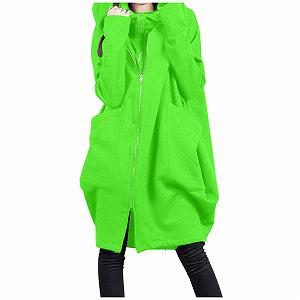 Пальто Yowablo для жінок, Худі, Осінь-Зима, Тепле, Кишені, Куліска - Фото 1