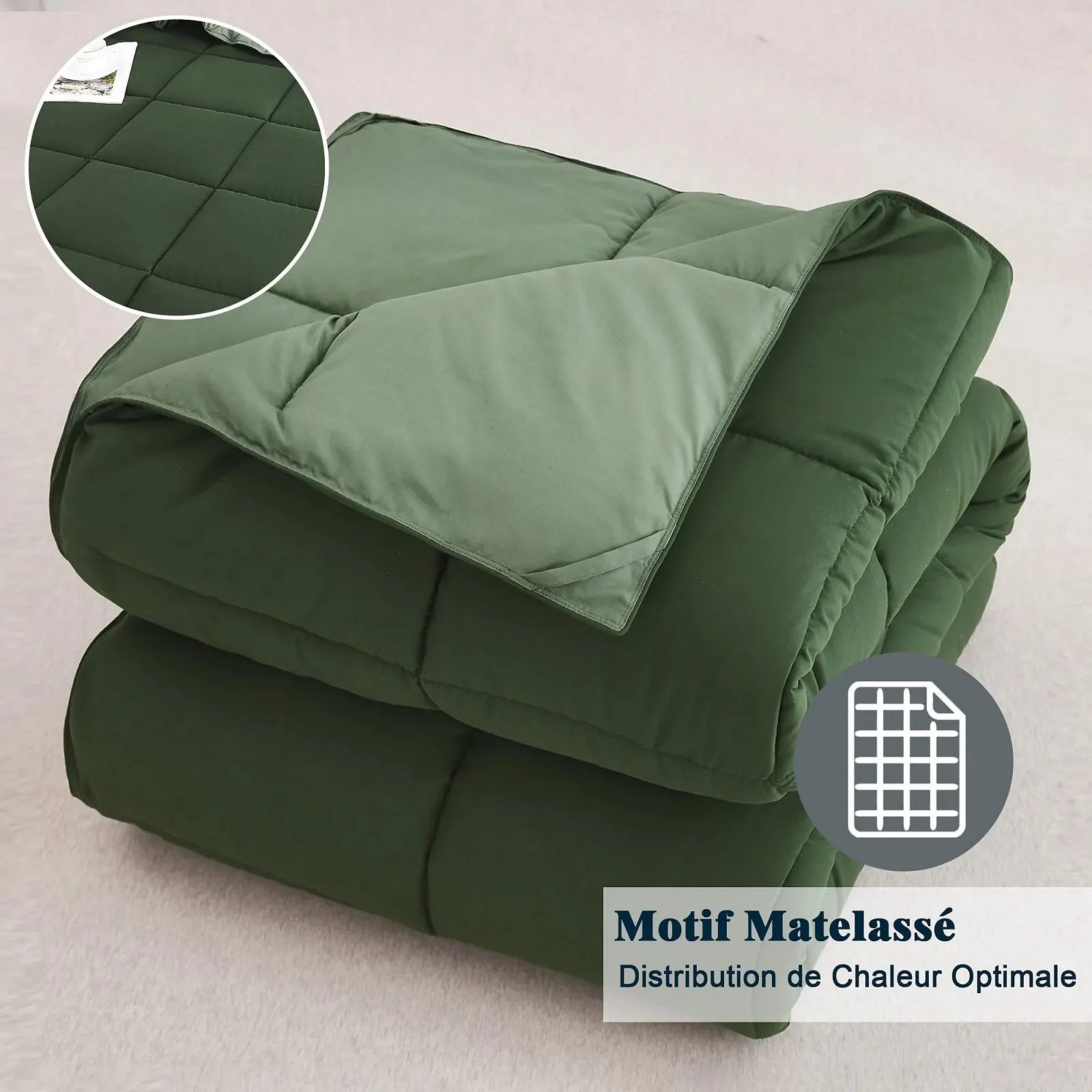 Покривало HIG 240 x 260 см + 2 наволочки 65 x 65 см, зелена, фото №6