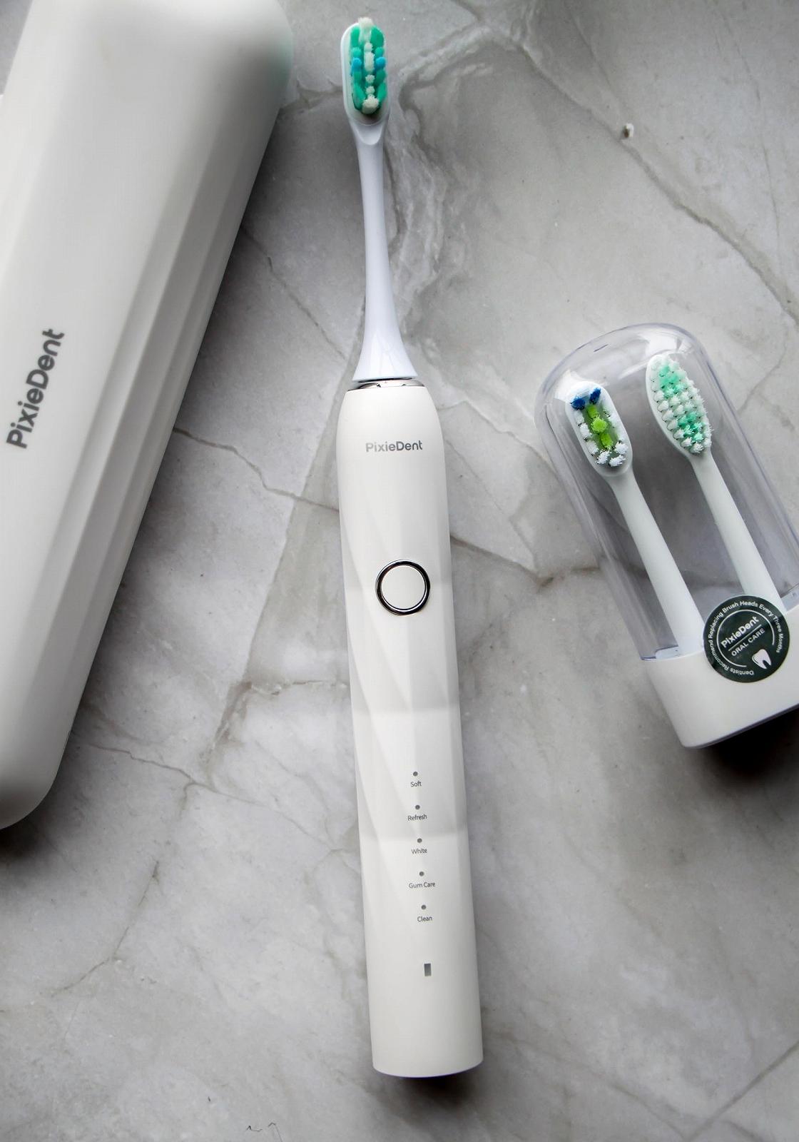 Електрична зубна щітка PixieDent Diamond 2 змінні насадки 5 режимів 84 000 звукових коливань Таймер Дорожній футляр, фото №9