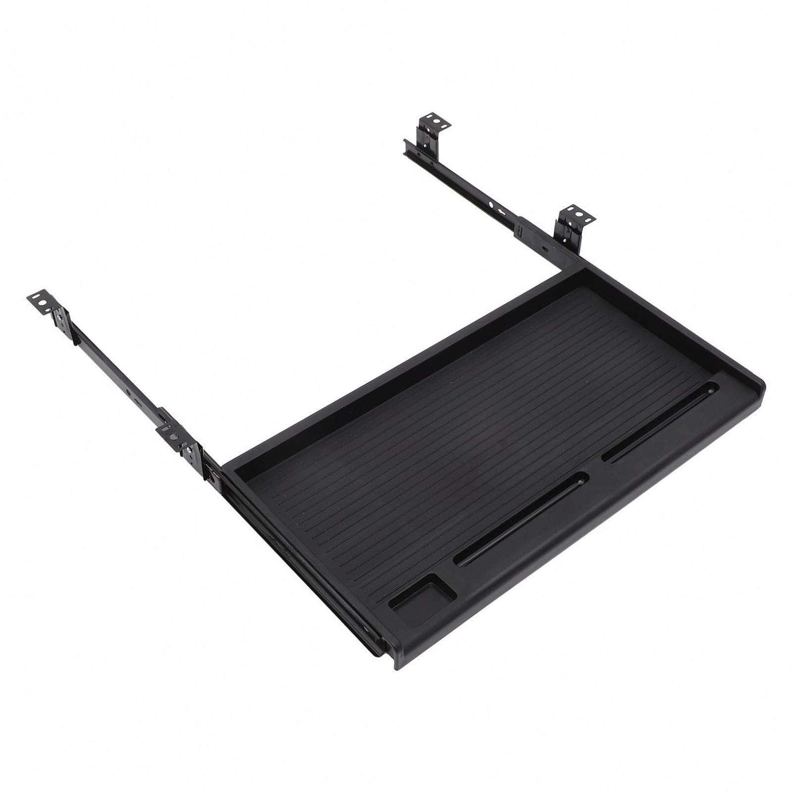 Выдвижной ящик для клавиатуры под стол Прочный ящик для клавиатуры со скользящей рейкой, экономящий пространство, эргономичный для офиса и домашнего офиса Черный, фото №1