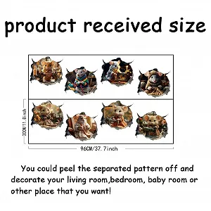 Наклейка на стіну SUPERDANT Nähmaus 3D Миші Вінілова 30 x 96 см synthetic.ua - Фото 1