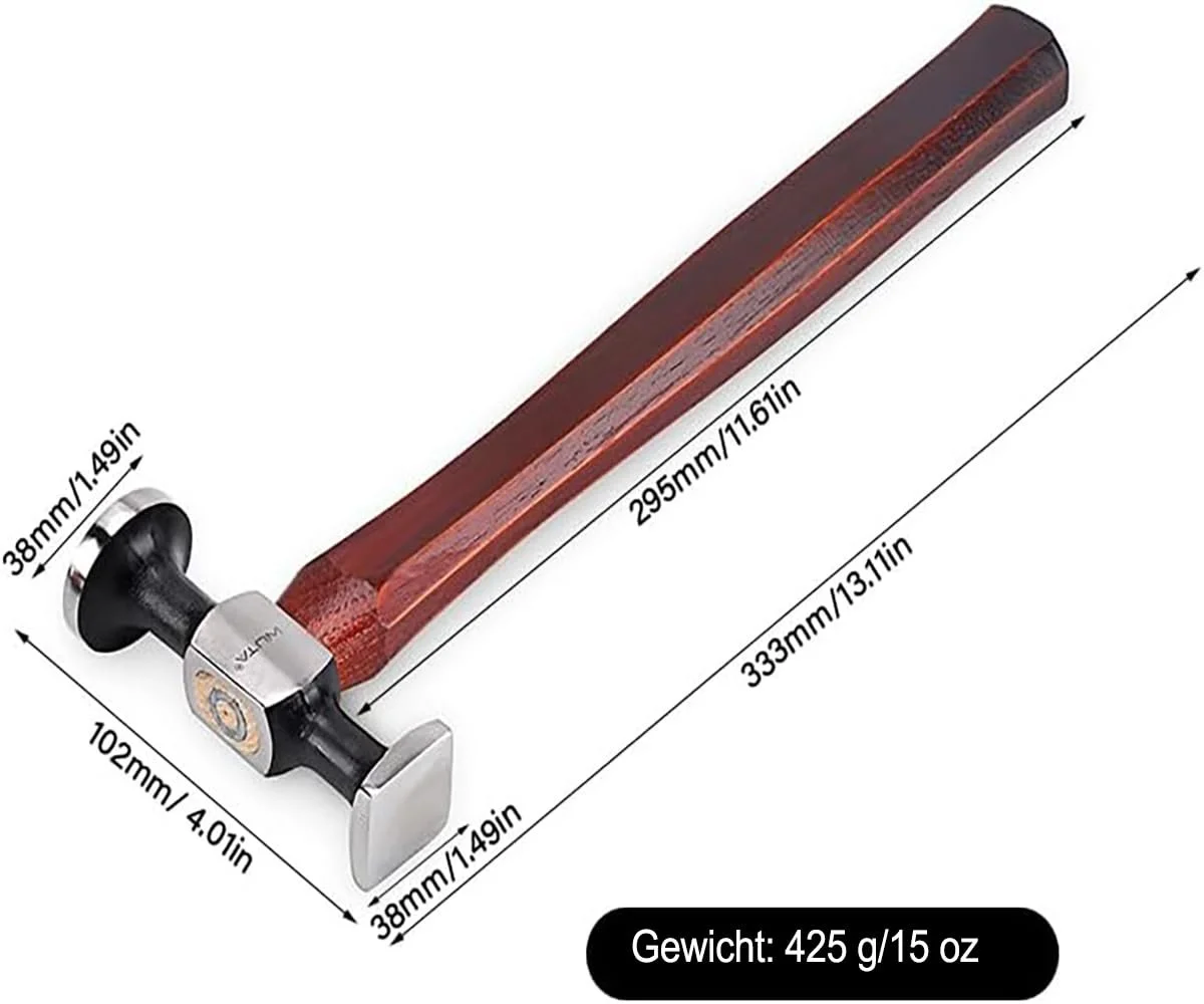Молоток для кожи WUTA Carbon Steel Walnut Wood Double Headed, фото №1