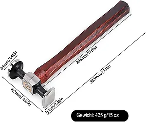 Молоток для кожи WUTA Carbon Steel Walnut Wood Double Headed - Фото 1