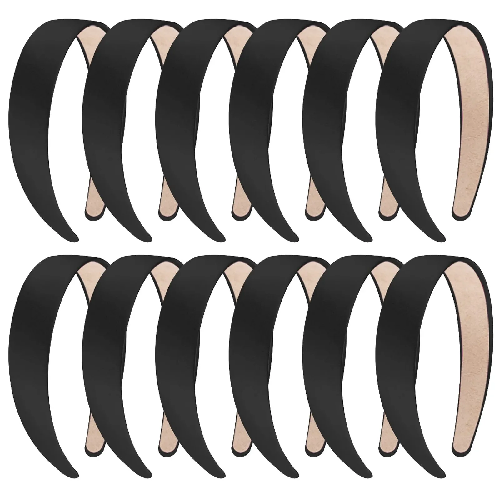 Обруч SIQUK, атласний, жіночий, 12 шт., 2,54 см, чорний, фото №1