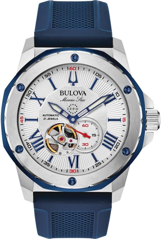 Годинник Bulova 98A225 Чоловічий Аналоговий Механічний Силіконовий Ремінець Синій, фото №1 Годинник Bulova 98A225 Чоловічий Аналоговий Механічний Силіконовий Ремінець Синій, фото №1