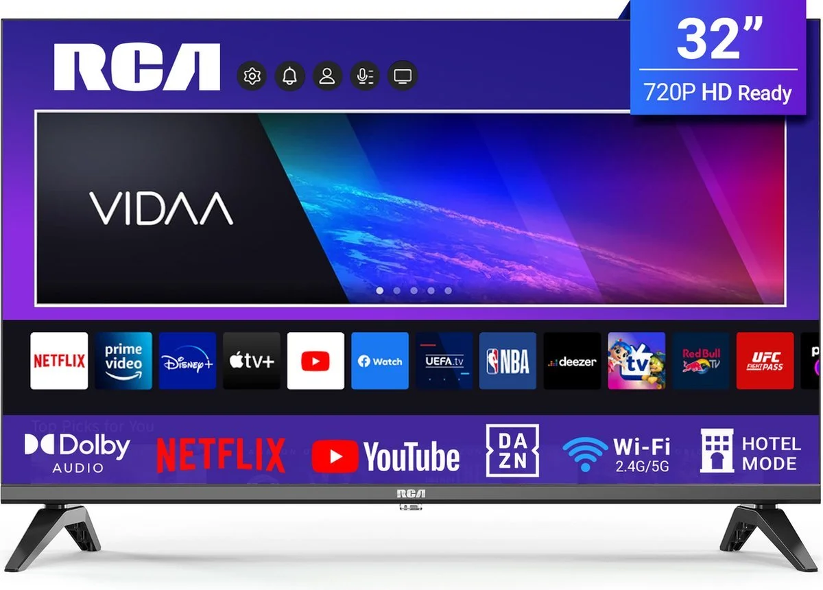 Телевизор 32" RCA VRS32HQ1 / HD / 60 Гц / LCD / Smart TV / Wi-Fi / T2, фото №1 Телевизор 32" RCA VRS32HQ1 / HD / 60 Гц / LCD / Smart TV / Wi-Fi / T2, фото №1