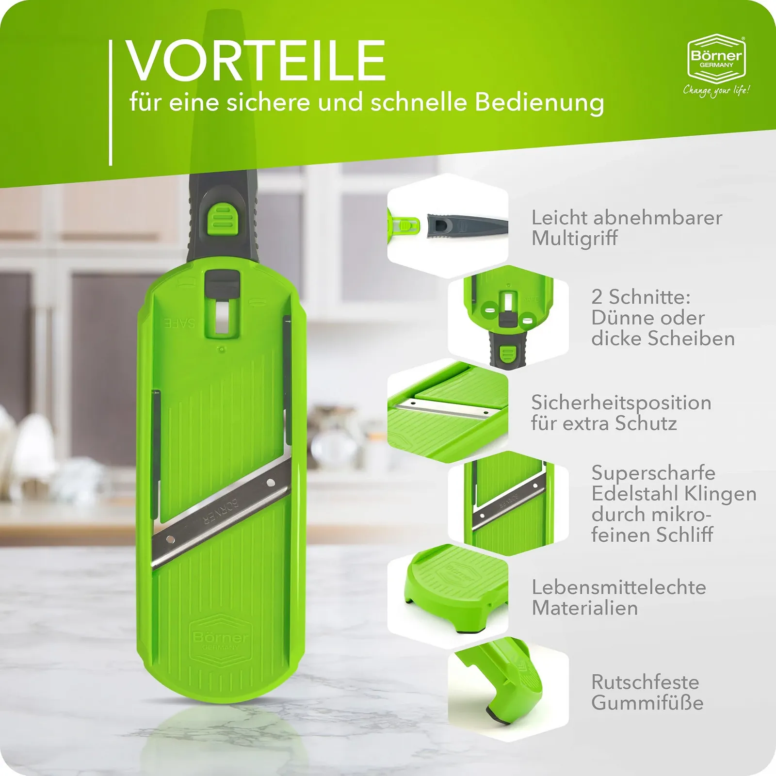 Овочерізка для овочів, для нарізки скибочками з 2 варіантами товщини, фото №5 Овочерізка для овочів, для нарізки скибочками з 2 варіантами товщини, фото №5