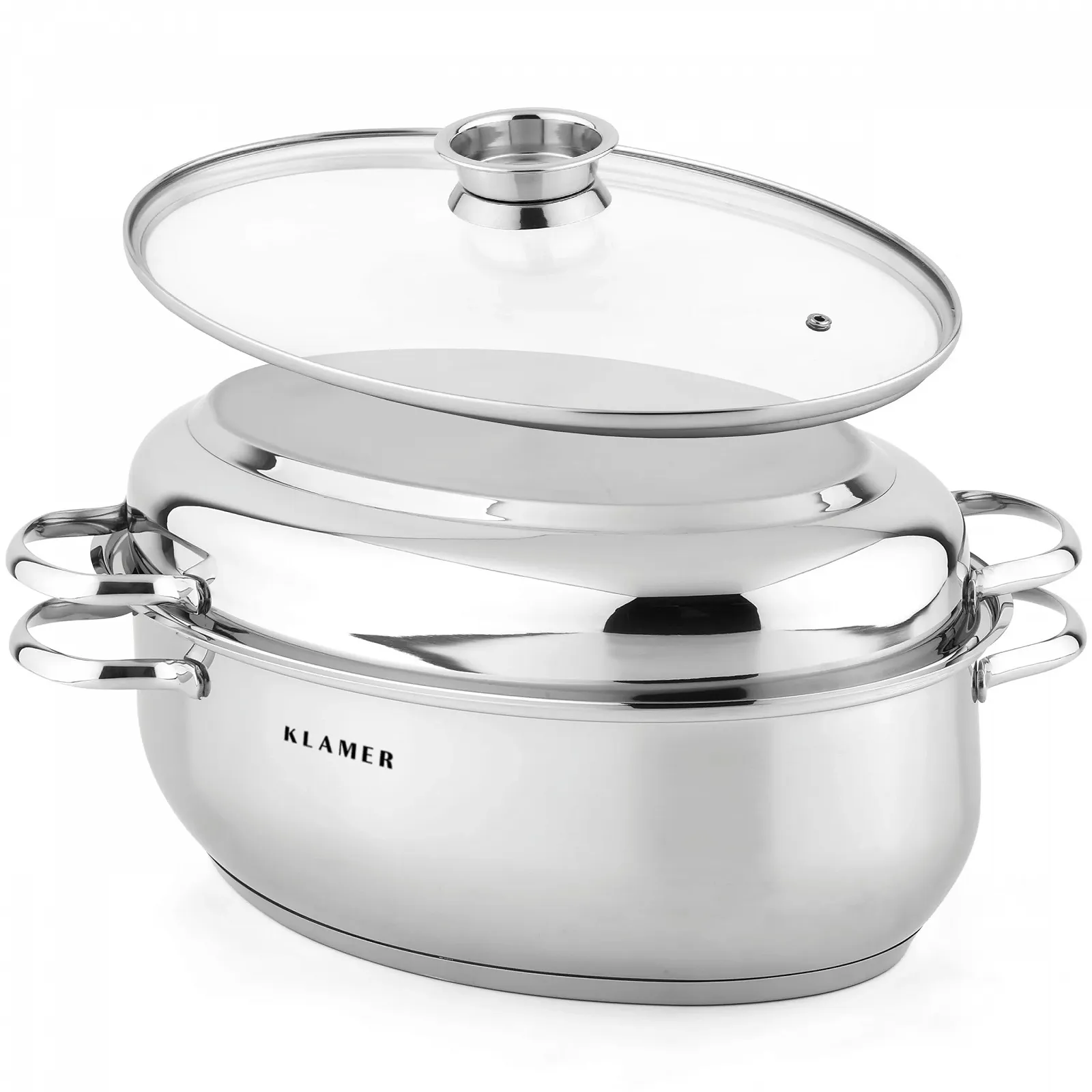 Каструля KLAMER 41 см, 8.5 л з кришкою, 4.5 л, для всіх типів плит, фото №1