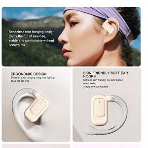 Наушники с голосовым переводчиком 144 языка 3 режима Двусторонний перевод в реальном времени Ушной крючок Голосовой перевод для бизнеса и обучения Телесный цвет synthetic.ua - Фото 1