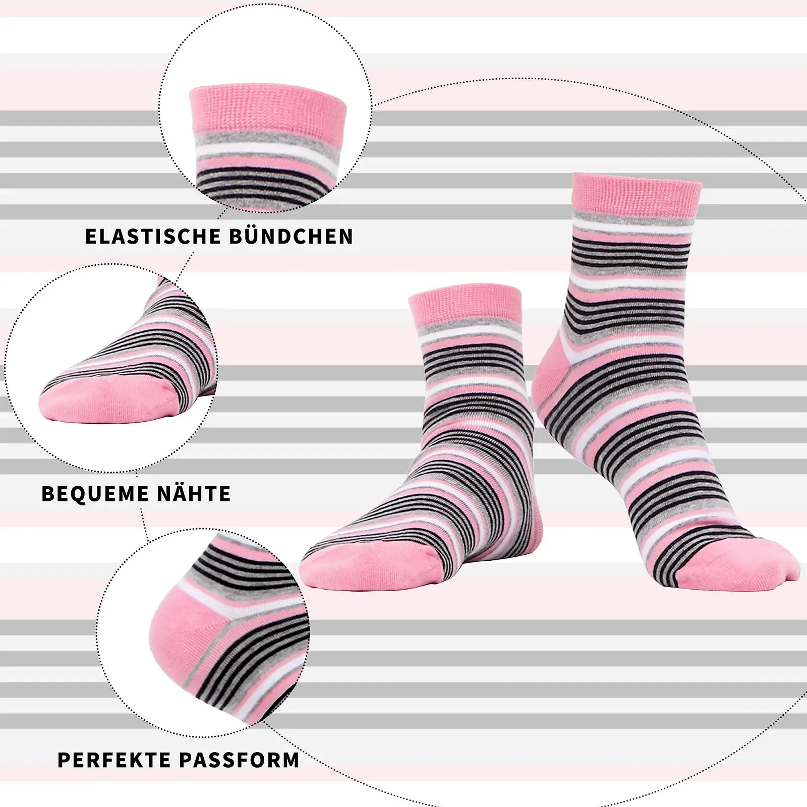 Шкарпетки WeciBor Quarter з малюнком, кольорові, 6 пар, фото №3